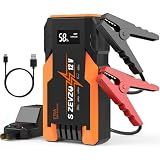 S ZEVZO ET05 Jump Starter 5000A Portable Car Jump Starter Battery Pack (7.2L Gas/ 5.5L Diesel), 51.8Wh 12V Jump Box with USB Ports, LCD Display and 3 Modes Flashlight