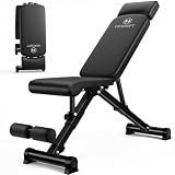 HEROGIFT Adjustable Weight Bench, 600 LB Capacity with Headrest