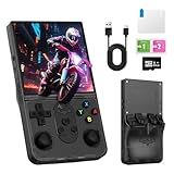 R36 PROMAX Retro Handheld Game Console,4.0 Inch Full-Lamination IPS Screen Retro Gaming Console,Linux System,Built-in 64GB Memory Retro Game Console,Portable Arcade Video Gaming Console