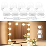 LED Vanity Lights For Mirror, Vanity Lights Stick on with 10 Dimmable Bulbs