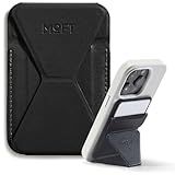 MOFT Magnetic Wallet Stand Compatible with iPhone 16/15/14/13/12 Series, Angle Adjustment & Magsafe Compatible MOVAS Phone Stand,Jet Black
