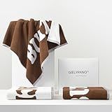 Premium 100% Cotton Bath Towel 30x60 Inches 600 GSM,1 Pack - Thick, Super Absorbent & Ultra Soft for Bath, Beach and Pool | Woven Jacquard Letter Design (FACEBUTT)