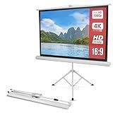 Pyle 50 Inch Portable Projector Screen with Tripod Stand – Lightweight, Durable, Easy Pull Setup Mobile Projection Screen with 4:3 Aspect Ratio, White Matte Fabric for Indoor/Outdoor Use