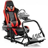Dardoo G29 Racing Simulator Cockpit with Seat Compatible with Thrustmaster/Logitech/Fanatec/PC G25 G27 G920 G923 T300RS,Ultra-Sturdy Alloy Steel Steering Wheel Stand,Without Wheel,Pedal & Handbrake