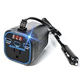 FAMIDGE 200W Car Power Inverter, car Outlet Adapter 12v to 110v, Car Outlet Adapter with Dual USB and Type-C, car Adapter for Plug Outlet, Laptop, CPAP, 2025 New Upgrated Overload Protection, Blue