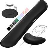 Gimars Upgrade Enlarge Silky Gel Memory Foam Keyboard Wrist Rest, Wrist Rest for Computer Keyboard, Ergonomic Design for Typing Pain Relief, Mousepad Rests, Wrist Support for Office, Gaming, Black