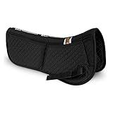 ECP Equine Comfort Products Adjustable Shock Absorbing Memory Foam Half Saddle Pad, Injury Prevention & Pressure Relief, Customizable Fit, Breathable for All Riding Styles, Black