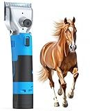 oneisall Cordless Horse Clippers,Professional Horse Grooming Clippers with 2 Batteries,Detachable Stainless Steel Blade Heavy Duty Horse Grooming Kit for Thick Coat