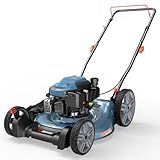 SENIX 144 cc Gas Lawn Mower, 21 inch 2-in-1 Push with Mulching and Side Discharge, 4-Cycle Engine, 6 Position Cutting Height Adjustment for Yard and Garden