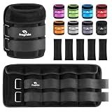 Adjustable Ankle Weights 1-20 LBS Pair with Removable Weight for Jogging, Gymnastics, Aerobics, Physical Therapy, Resistance Training|Each 2-10 lbs, Total 20LBS, Black
