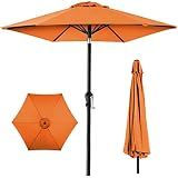 Best Choice Products 10ft Outdoor Patio Umbrella, Outdoor Table Umbrella, Yard Umbrella, Market Umbrella with 8 Sturdy Ribs, Push Button, Tilt and Crank - Orange