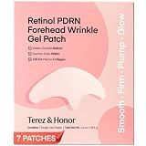 TEREZ & HONOR Retinol PDRN Forehead Wrinkle Patches - Korean Hydrogel Mask for Forehead & Between Eyes, Smooths Fine Lines, Firms & Hydrates with Collagen, Peptide, Fragrance-Free, 7 Sheets