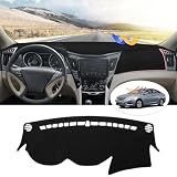 Sonata Dash Cover-Dashboard Cover for Hyundai Sonata 2011 2012 2013 2014 Accessories Suede Dash Mat for Sonata Anti-Glare and Sun Protection Back