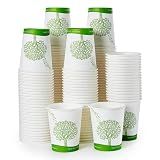 ECOLipak 300 Count 8 oz Compostable Paper Cups, Disposable Paper Coffee Cup