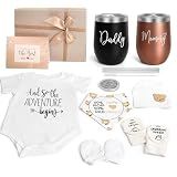 New Mom Gifts for Women, Top Pregnancy Gifts for New Parents Gender Reveal Gifts with Mom and Dad Tumbler Set for First Time Moms, Expecting Parents to Be, Gender Reveal, Baby Shower…