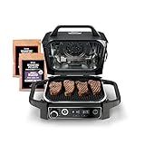 Ninja | Woodfire Series | 7-in-1 (Grill, BBQ, Roast, Air Fry, Dehydrate, Broil, Smoke) | Portable & Weather Resistant | Cook Up To 6 Steaks & 30 Hot Dogs | Woodfire Pellets included | OG701