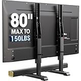 Universal TV Stand, Table Top TV Stand Base Wobble-Free Replacement for Most 24 to 80 Inch LCD LED TVs, 7 Height Adjustable TV Legs Hold up to 150lbs, Max VESA 800x500mm, Black AX10TB02