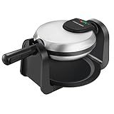 BLACK+DECKER Flip Waffle Maker, WM1404S, 7" Round Belgian Waffles, Ready Light Indicator