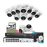 Anpviz 12MP 16CH PoE Security Camera System, 16 Channel Commercial NVR with 4TB HDD and 12X12MP Turret Wired Cameras @10fps Smart Dual Light, AI Human Vehicle Detection, Metal, IP67, CCTV for Business