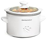 Elite Gourmet MST-250XW Electric Slow Cooker Ceramic Pot Adjustable Temp, Entrees, Sauces, Stews & Dips, Dishwasher Safe Glass Lid & Crock