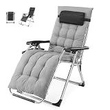 NEWBULIG Zero Gravity Chair, Folding Patio Recliner with Cup Holder Trays