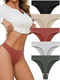 linccure Breathable Seamless Thongs: Comfortable Women's Underwear 5-Pack (US, Alpha, Medium, Regular, Regular, A 5 Colors 5-Pack)