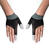 QPOIBSD Mobile Game Gloves, Ultra-Thin Mobile Gaming Gloves，Anti-Sweat Mobile Finger Sleeve Breathable for High-Ranking Players Mobile Game Streamer (Black)