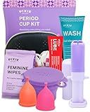 Pixie Menstrual Cup Kit - Best Period Cup Starter Kit for Feminine Care - Proven to Be What You Need to Become A Successful Cup User - 100% Medical-Grade Silicone - Tampon Alternative