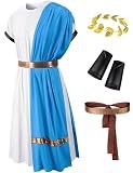 TOKYO REVENGERS Adult Toga Costume Roman Robe Greek God Outfit Halloween Cosplay Costume Accessories Set(Blue L)