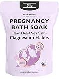 Aromasong Dead Sea Pregnancy Bath Soak 5 LB - Natural Lavender Pure Magnesium Flakes & Minerals - Pregnancy, Postpartum Muscle Ache & Leg Discomfort - Better Absorbs Than Epsom (Packaging May Vary)