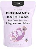 Aromasong Dead Sea Pregnancy Bath Soak 5 LB - Natural Lavender Pure Magnesium Flakes & Minerals - Pregnancy, Postpartum Muscle Ache & Leg Discomfort - Better Absorbs Than Epsom (Packaging May Vary)