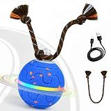 EAAGHK Interactive Dog Toy, Automatic Moving Dog Balls Smart Herding Ball for Dogs with Birdsong E-TPU Material, IPX7 Waterproof (Blue)