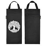 Yogalatest Yoga Sand Bag, Cotton Unfilled for Yogas, Weights and Resistance Training, Portable Fillable Weightlifting Sandbag, Tree of Life Print - Graphite