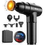 AERLANG Massage Gun with Heat,Deep Tissue Massage Gun, Back and Neck Massager for Pain Relief,Muscle Percussion Massager,Fathers Gifts for Dad him from Daughter Handheld Messager with 7Heads&Silent