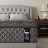 VISCOUNTESS Queen Mattress, 14 Inch Hybrid Mattresses Grey Euro Top Medium Firm for Back & Lumbar Support, 100 Night Trial, Individual Pocket Spring Bed for Motion Isolation & Pressure Relief