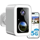 2K Security Cameras Wireless Outdoor, Free Cloud Storage, Integrated Spotlight & Siren, AI Motion Detection, 2-Way Audio, 1-6 Months Battery Life, Cameras for Home Security Support 5GHz WiFi, IP66