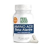 FeelGood Superfoods Beta-Alanine Capsules - Amino Acid Pre Workout Supplement - 3200mg Equivalent Clinical Dose - Muscle Endurance & Workout Performance Support - High Absorption - 30 Servings