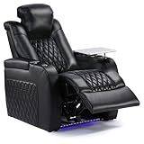 Weilianda Home Theater Seating, Top Grain Leather Movie Theater Chair