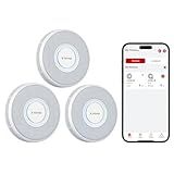 X-Sense Smart Wi-Fi Smoke Detector with Voice Alerts and 17 Locations, Fire Alarm, Fire Detector, 1.3 in (33 mm) Thick, XS0B-iR, 3 Pack