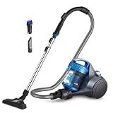Eureka Whirlwind Bagless Canister Cleaner NEN110A Lightweight Corded Vacuum for Carpets and Hard Floors, Blue