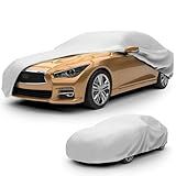 Budge Lite Car Cover, Indoor Protection, Breathable Dustproof Cover, Fits Mid-Size Sedans up to 200 Inches, Gray, Size 3