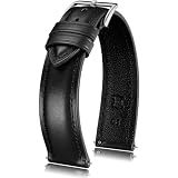 Getalia Luxurious leather Watch Band, Top Grain Genuine Leather Vintage Oil Wax, 18mm 19mm 20mm 21mm 22mm Quick Release Replacement Retro Straps for Men and Women, Thick & Soft (Black Width:20mm)