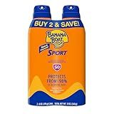 Banana Boat Sport Ultra SPF 50 Sunscreen Spray | Banana Boat Sunscreen Spray SPF 50, Water Resistant, Oxybenzone-Free, Sunblock, 6oz each Twin Pack