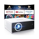GOODEE Mini Projector with WiFi and Bluetooth - Built-in Apps, 1080P HD Home Theater Compatible with Netflix/YouTube/Prime Video, Short Throw Projectors Support HDMI/Smartphone/Laptop