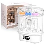 Ktilura Baby Bottle Sanitizer and Dryer, 4-in-1 Fast Electric Sanitizing & Drying Machine, BPA-Free Food-Grade Material, Fits 6 Bottles/Pacifiers/Teethers, One-Touch Operation for New Parents