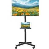NEWBULIG Rolling TV Stand, Portable TV Cart with Wheels for 23-60 Inch