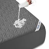 BEDLORE Waterproof Mattress Protector, King Size Mattress Pad with Deep Pocket 6"-18" Depth, Soft Noiseless Dirt-Proof Bed Mattress Cover Washable for Home, Bedroom, Hotel (Gray)