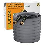 GUKOK Garden Hose 100 FT, Non-Expanding Water Hose, Ultra-Light & Flexible, Burst-Resistant, Kink-Free, High-Pressure Garden Hose All-Weather Use for Lawns, Gardens, and Outdoor Cleaning