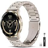 EverAct Compatible with Garmin Venu 3S Watch Band/Venu 4 41mm/Venu 2S/Vivoactive 4S/Vivomove 3S/Forerunner 255S/Forerunner 265S, 18mm Quick Release Stainless Steel Metal Strap Wristband for Women Men