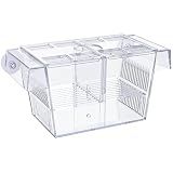 Pawfly Aquarium Fish Breeding Box Acrylic Hatchery Incubator Tank with Suction Cups Medium Isolation Box for Baby Fish Shrimp Betta and Guppy